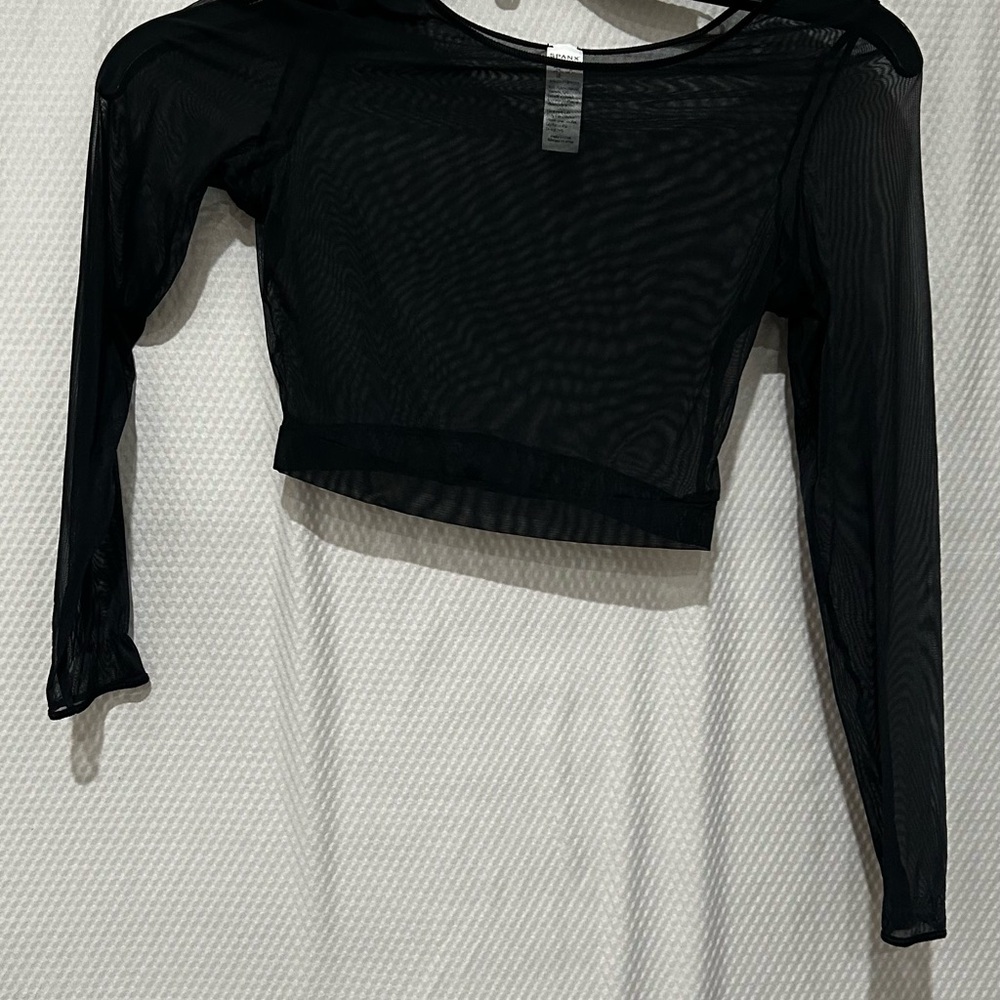 Spanx’s Black  Sheer Long Sleeve Top